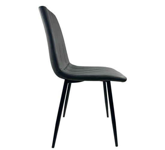 Καρέκλα Τραπεζαρίας ArteLibre YUCARIA Ανθρακί/Μαύρο PU/Μέταλλο 44x55x86cm
