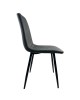 Καρέκλα Τραπεζαρίας ArteLibre YUCARIA Ανθρακί/Μαύρο PU/Μέταλλο 44x55x86cm