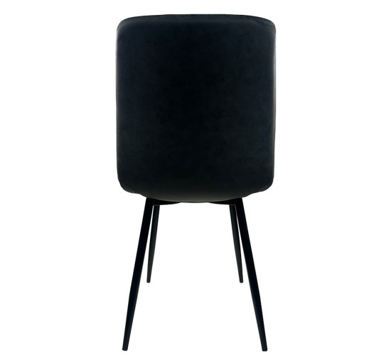 Καρέκλα Τραπεζαρίας ArteLibre YUCARIA Ανθρακί/Μαύρο PU/Μέταλλο 44x55x86cm