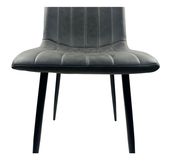 Καρέκλα Τραπεζαρίας ArteLibre YUCARIA Ανθρακί/Μαύρο PU/Μέταλλο 44x55x86cm