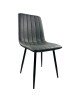 Καρέκλα Τραπεζαρίας ArteLibre YUCARIA Ανθρακί/Μαύρο PU/Μέταλλο 44x55x86cm