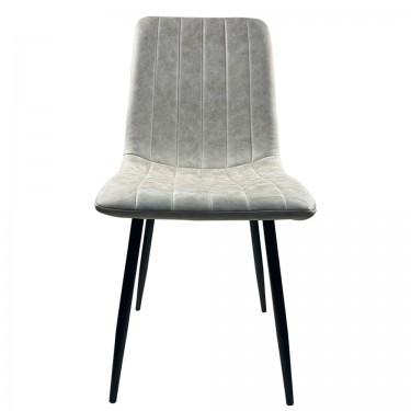 Καρέκλα Τραπεζαρίας ArteLibre YUCARIA Μπεζ/Μαύρο PU/Μέταλλο 44x55x86cm