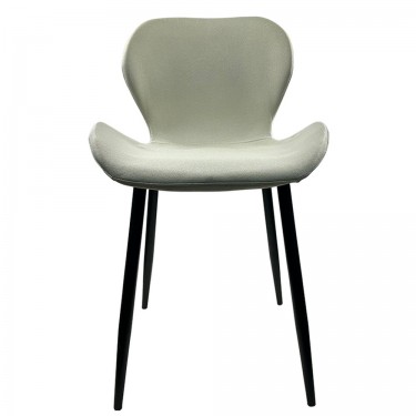 Καρέκλα Τραπεζαρίας ArteLibre RIOJA Sand/Μαύρο Ύφασμα/Μέταλλο 46x50x80cm