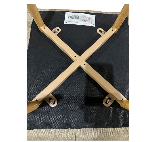 Καρέκλα Τραπεζαρίας ArteLibre LAGOA Ανοιχτό Καφέ/Φυσικό Ύφασμα/Μέταλλο 46x57x86cm