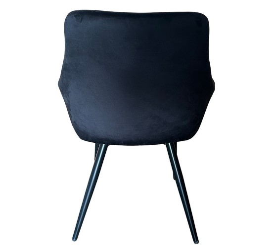 Καρέκλα Τραπεζαρίας ArteLibre FLORITA Μαύρο Βελούδο/Μέταλλο 55x57x84cm