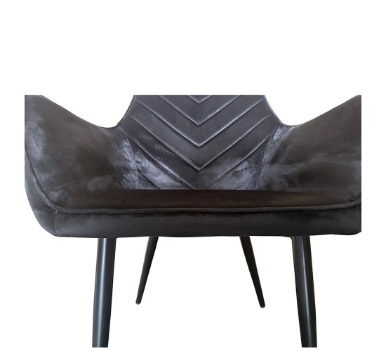 Καρέκλα Τραπεζαρίας ArteLibre FLORITA Μαύρο Βελούδο/Μέταλλο 55x57x84cm