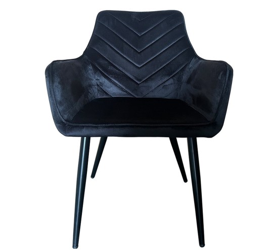 Καρέκλα Τραπεζαρίας ArteLibre FLORITA Μαύρο Βελούδο/Μέταλλο 55x57x84cm