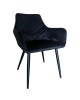 Καρέκλα Τραπεζαρίας ArteLibre FLORITA Μαύρο Βελούδο/Μέταλλο 55x57x84cm