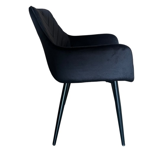 Καρέκλα Τραπεζαρίας ArteLibre FLORITA Μαύρο Βελούδο/Μέταλλο 55x57x84cm