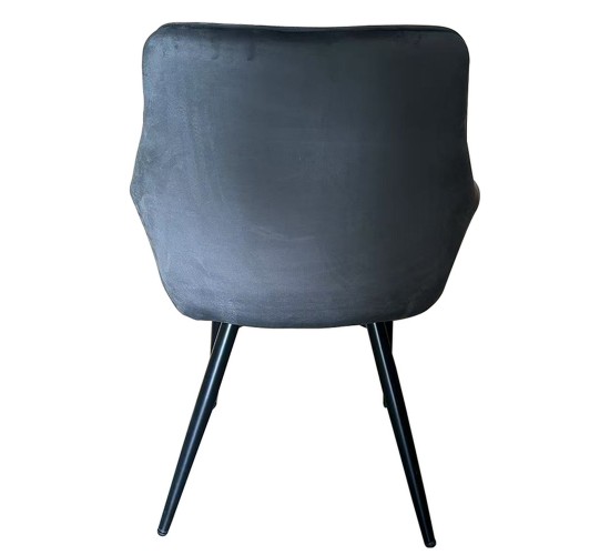 Καρέκλα Τραπεζαρίας ArteLibre FLORITA Γκρι/Μαύρο Βελούδο/Μέταλλο 55x57x84cm