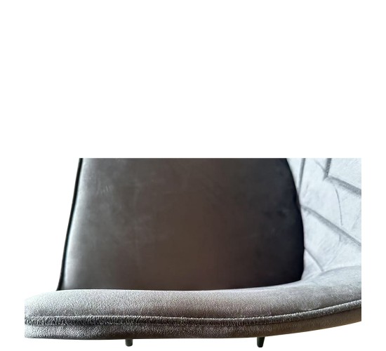 Καρέκλα Τραπεζαρίας ArteLibre FLORITA Γκρι/Μαύρο Βελούδο/Μέταλλο 55x57x84cm