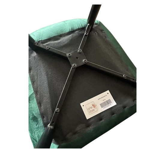 Καρέκλα Τραπεζαρίας ArteLibre FLORITA Πράσινο/Μαύρο Βελούδο/Μέταλλο 55x57x84cm