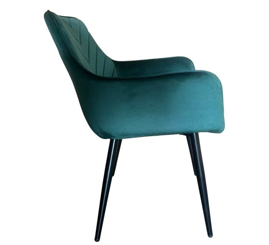 Καρέκλα Τραπεζαρίας ArteLibre FLORITA Πράσινο/Μαύρο Βελούδο/Μέταλλο 55x57x84cm