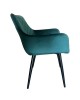 Καρέκλα Τραπεζαρίας ArteLibre FLORITA Πράσινο/Μαύρο Βελούδο/Μέταλλο 55x57x84cm