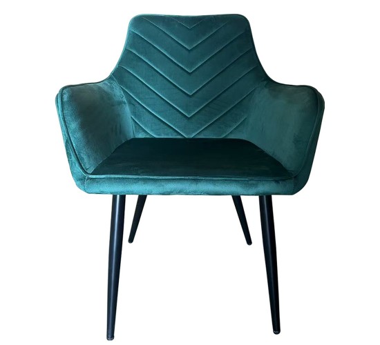 Καρέκλα Τραπεζαρίας ArteLibre FLORITA Πράσινο/Μαύρο Βελούδο/Μέταλλο 55x57x84cm