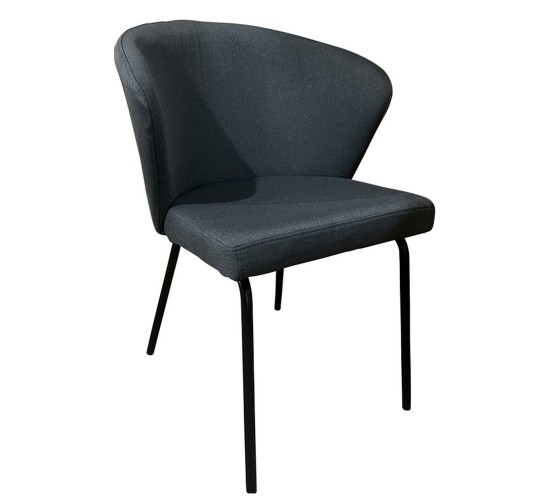 Καρέκλα Τραπεζαρίας ArteLibre JACARANDA Γκρι/Μαύρο Ύφασμα/Μέταλλο 56x56x76cm