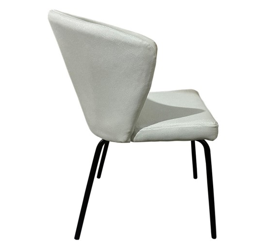 Καρέκλα Τραπεζαρίας ArteLibre JACARANDA Μπεζ/Μαύρο Ύφασμα/Μέταλλο 56x56x76cm