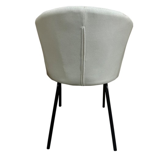 Καρέκλα Τραπεζαρίας ArteLibre JACARANDA Μπεζ/Μαύρο Ύφασμα/Μέταλλο 56x56x76cm