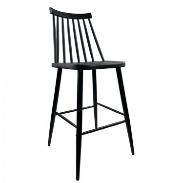 Σκαμπό Bar ArteLibre MARANTA Μαύρο PP/Μέταλλο 45x46x97cm