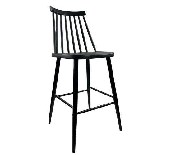 Σκαμπό Bar ArteLibre MARANTA Μαύρο PP/Μέταλλο 45x46x97cm