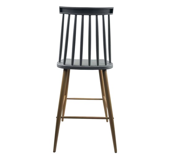 Σκαμπό Bar ArteLibre MARANTA Γκρι/Φυσικό PP/Μέταλλο 45x46x97cm