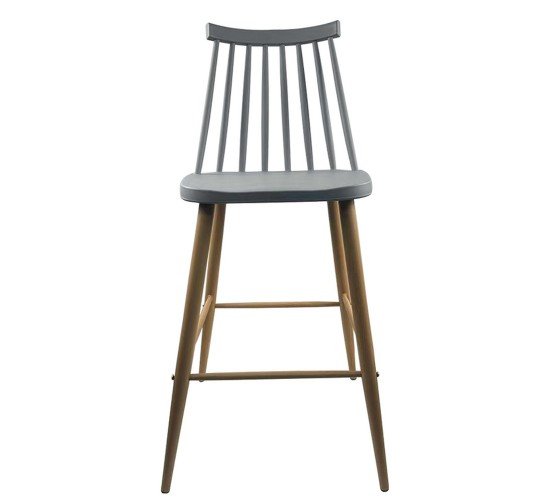 Σκαμπό Bar ArteLibre MARANTA Γκρι/Φυσικό PP/Μέταλλο 45x46x97cm