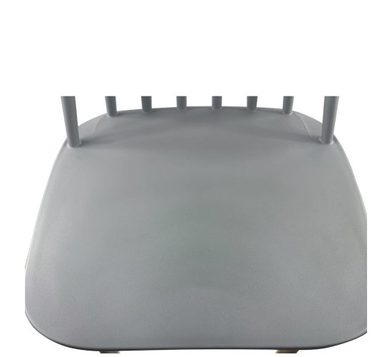 Σκαμπό Bar ArteLibre MARANTA Γκρι/Φυσικό PP/Μέταλλο 45x46x97cm