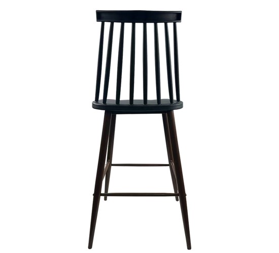 Σκαμπό Bar ArteLibre MARANTA Μαύρο/Καρυδί PP/Μέταλλο 45x46x97cm