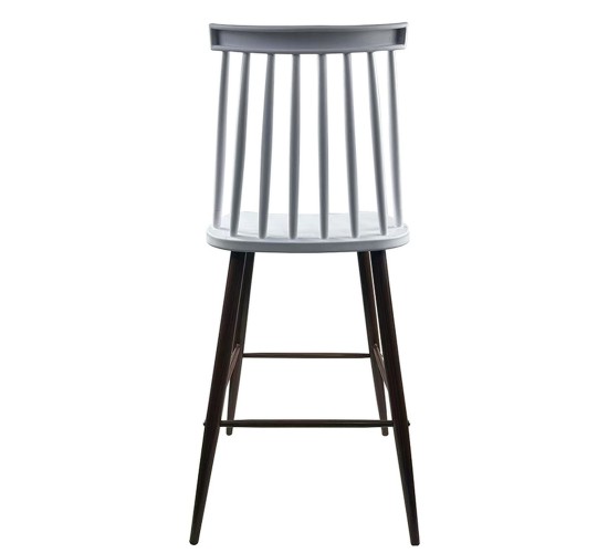 Σκαμπό Bar ArteLibre MARANTA Λευκό/Καρυδί PP/Μέταλλο 45x46x97cm