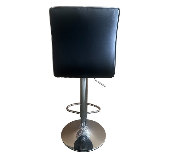 Σκαμπό Bar ArteLibre ENCANTA Μαύρο/Χρώμιο PU/Μέταλλο 41x50x59/94-80/115cm