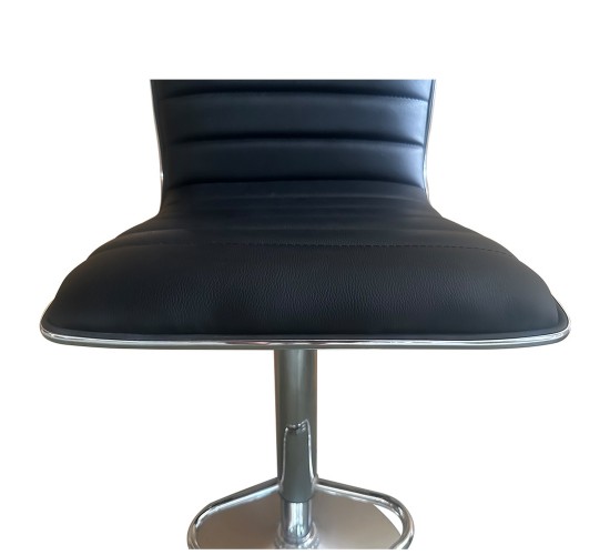 Σκαμπό Bar ArteLibre ENCANTA Μαύρο/Χρώμιο PU/Μέταλλο 41x50x59/94-80/115cm