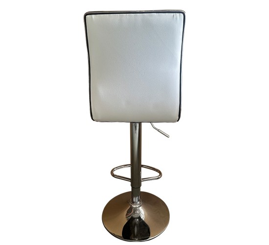 Σκαμπό Bar ArteLibre ENCANTA Λευκό/Χρώμιο PU/Μέταλλο 41x50x59/94-80/115cm