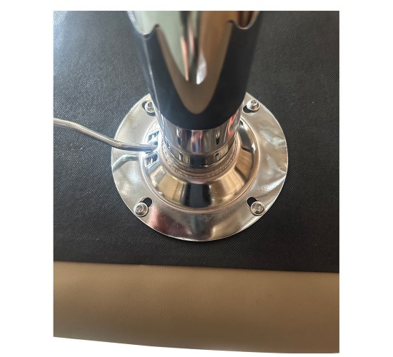 Σκαμπό Bar ArteLibre ENCANTA Λευκό/Χρώμιο PU/Μέταλλο 41x50x59/94-80/115cm