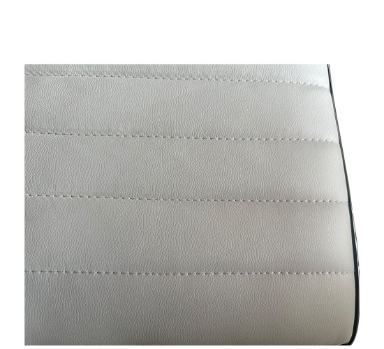 Σκαμπό Bar ArteLibre ENCANTA Λευκό/Χρώμιο PU/Μέταλλο 41x50x59/94-80/115cm