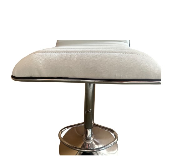 Σκαμπό Bar ArteLibre ENCANTA Λευκό/Χρώμιο PU/Μέταλλο 41x50x59/94-80/115cm