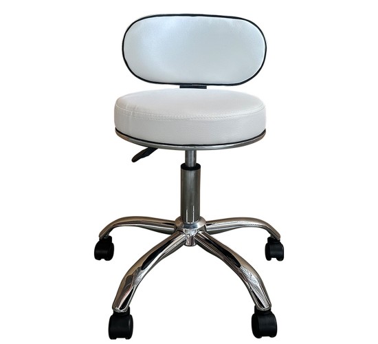 Καρέκλα Εργασίας ArteLibre FIRMEZA Λευκό/Χρώμιο PU/Μέταλλο 47x47x67/78cm