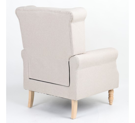 Πολυθρόνα ArteLibre OTTAVIA Μπεζ Ύφασμα 77x80x106cm