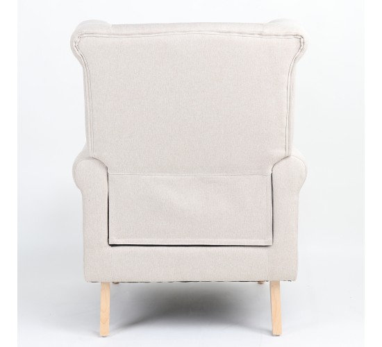 Πολυθρόνα ArteLibre OTTAVIA Μπεζ Ύφασμα 77x80x106cm