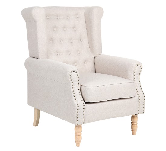 Πολυθρόνα ArteLibre OTTAVIA Μπεζ Ύφασμα 77x80x106cm