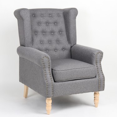 Πολυθρόνα ArteLibre OTTAVIA Σκούρο Γκρι Ύφασμα 77x80x106cm