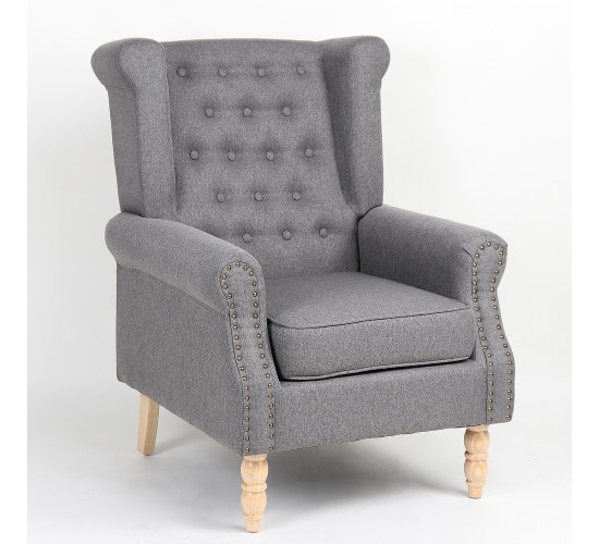 Πολυθρόνα ArteLibre OTTAVIA Σκούρο Γκρι Ύφασμα 77x80x106cm