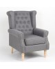 Πολυθρόνα ArteLibre OTTAVIA Σκούρο Γκρι Ύφασμα 77x80x106cm