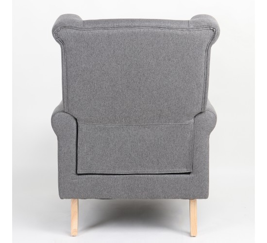 Πολυθρόνα ArteLibre OTTAVIA Σκούρο Γκρι Ύφασμα 77x80x106cm