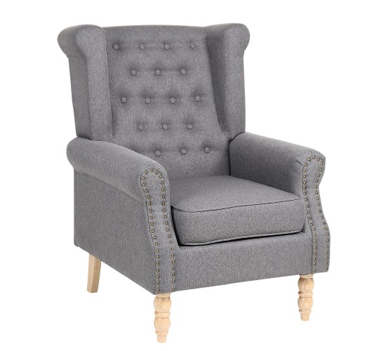 Πολυθρόνα ArteLibre OTTAVIA Σκούρο Γκρι Ύφασμα 77x80x106cm