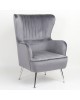 Πολυθρόνα ArteLibre VITTORIA Γκρι Βελούδο 76x79x101cm