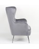 Πολυθρόνα ArteLibre VITTORIA Γκρι Βελούδο 76x79x101cm