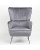 Πολυθρόνα ArteLibre VITTORIA Γκρι Βελούδο 76x79x101cm