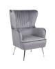 Πολυθρόνα ArteLibre VITTORIA Γκρι Βελούδο 76x79x101cm