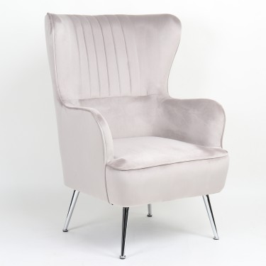 Πολυθρόνα ArteLibre VITTORIA Καφέ Βελούδο 76x79x101cm