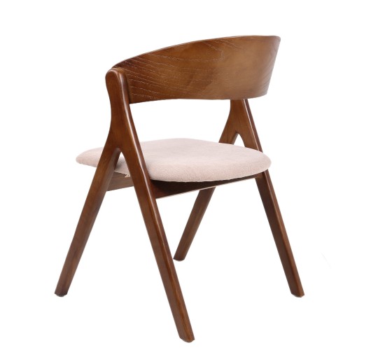 Καρέκλα Τραπεζαρίας ArteLibre LAODICE Καφέ/Καρυδί Ξύλο/Ύφασμα 52.5x56x83cm